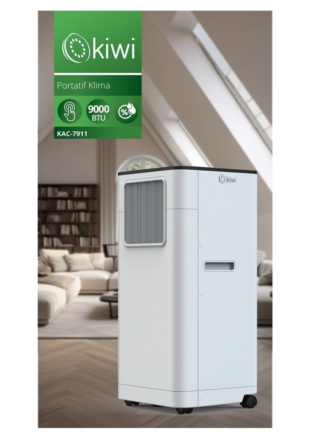 Kiwi Kac-7911 Portatif Klima 9000 Btu Mobil inverter Hızlı Soğutma Enerji Verimliliği ürün görseli