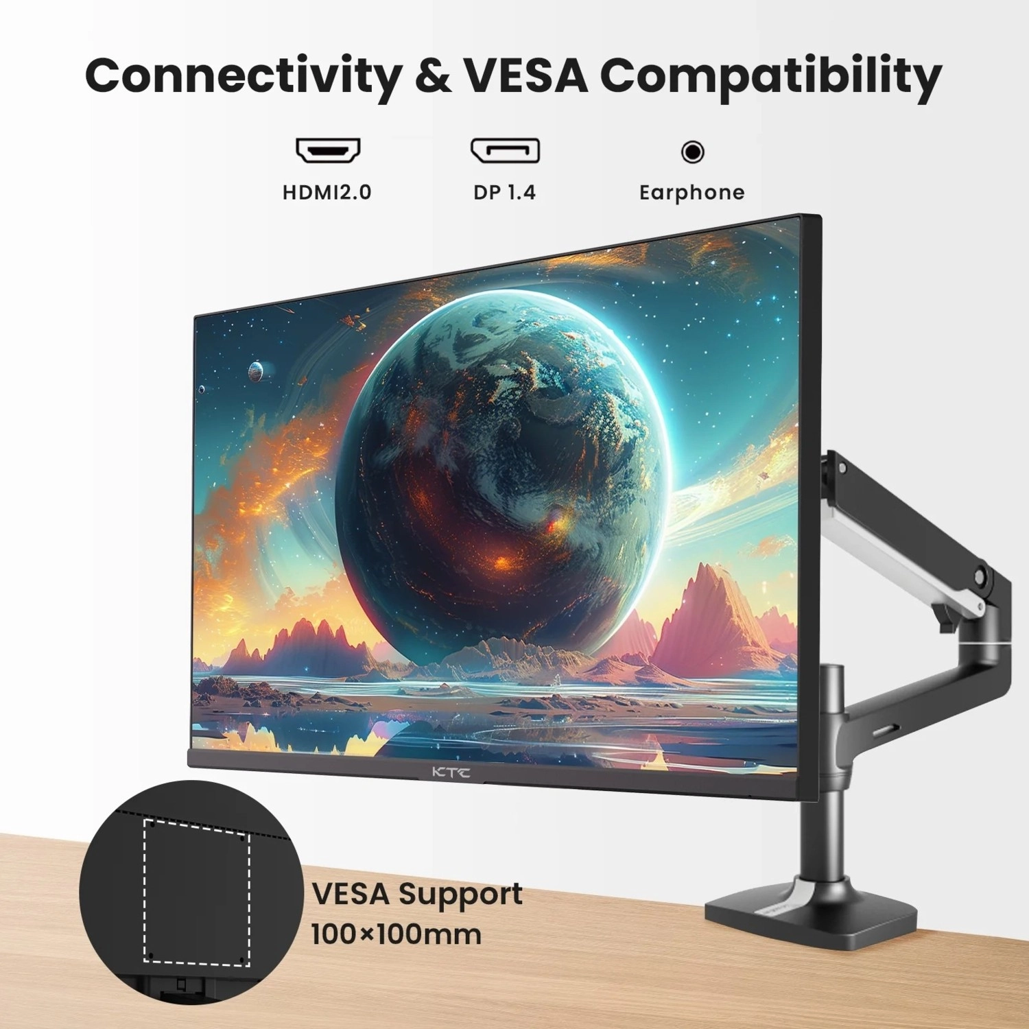 Ktc H27T27 27" 100 Hz (Hdmi + Dısplay Port ) 2560×1440 Freesync Wqhd Ips Flat Monitör - Görsel 3