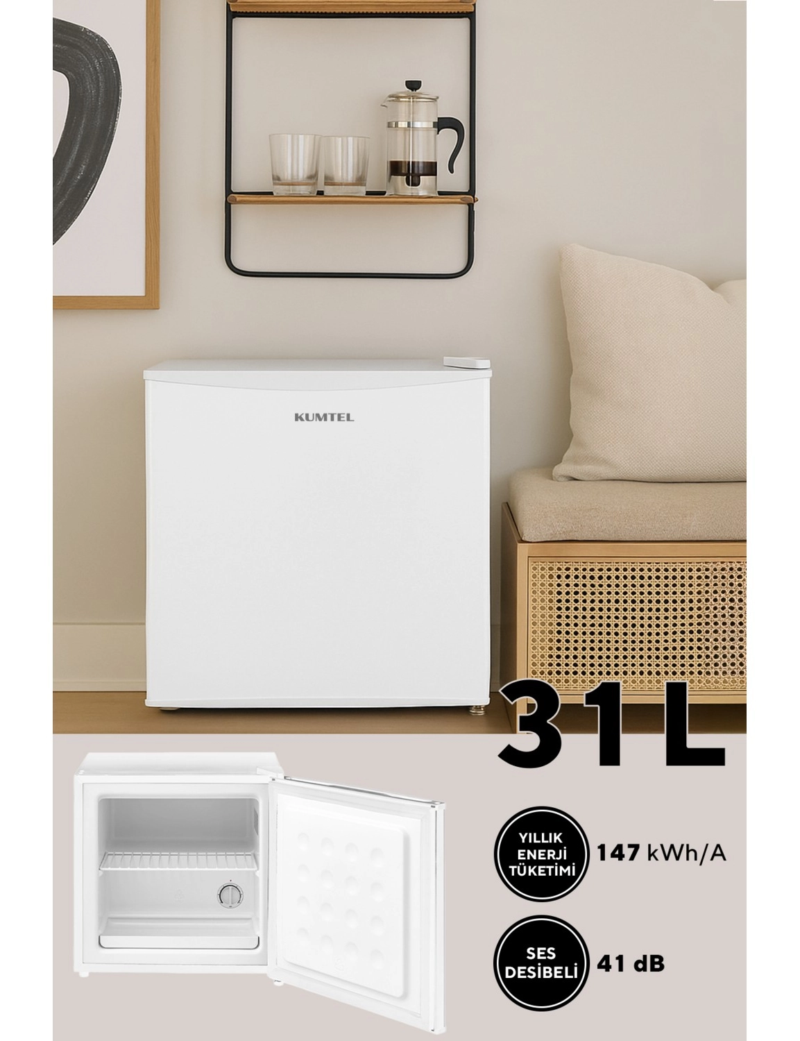 Kumtel 31L Mini Dondurucu Hfr-50 - Görsel 2