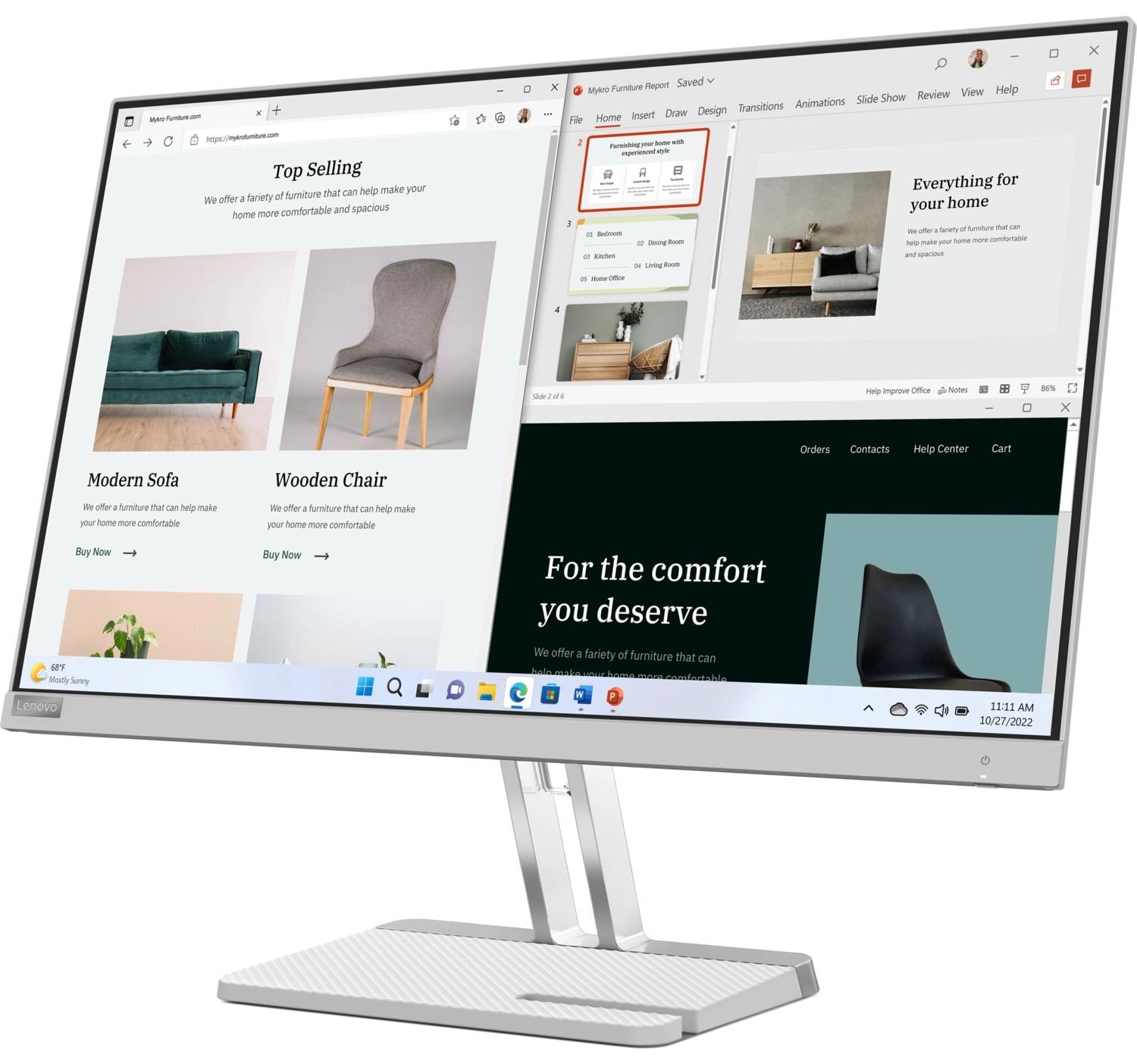 Lenovo L27E-40 27'' 4Ms 100Hz (Hdmi+Vga) Amd Freesync Va Panel Wled Monitör 67Ackac4Tk - Görsel 2