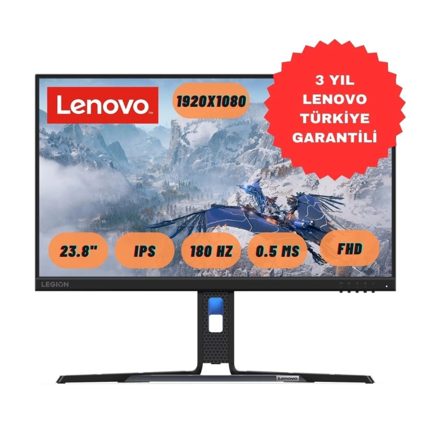 Lenovo Legion R24E 23.8" Fhd Ips 0.5Ms 180Hz Gaming Monitör 67Ccgac4Tk ürün görseli