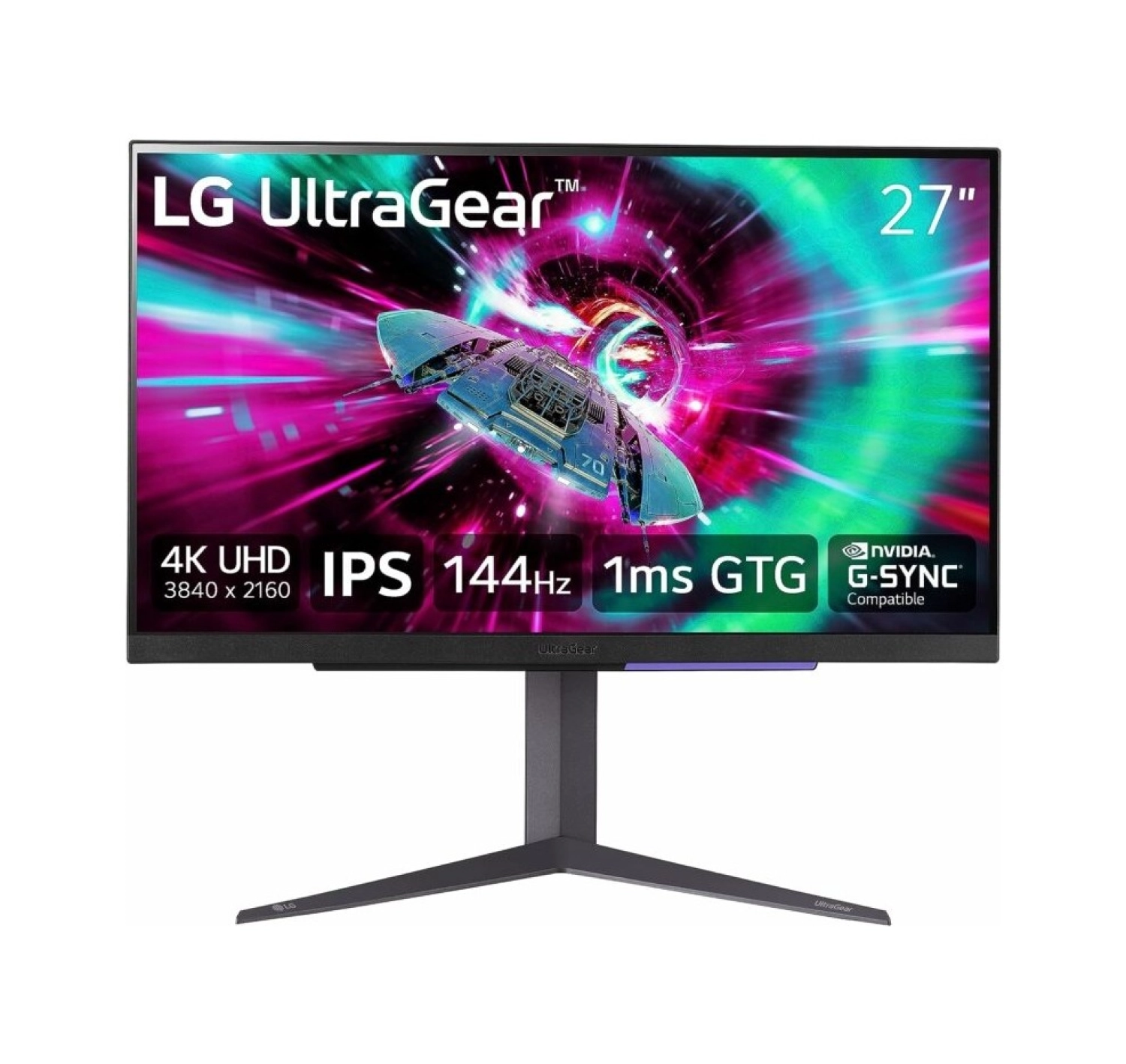 Lg Ultragear 27Gr93U-B 27" 1Ms 144Hz Freesync/G-Sync Displayhdr™ 400 Uhd (3840X2160) Pivot 4K Ips Gaming Monitör ürün görseli