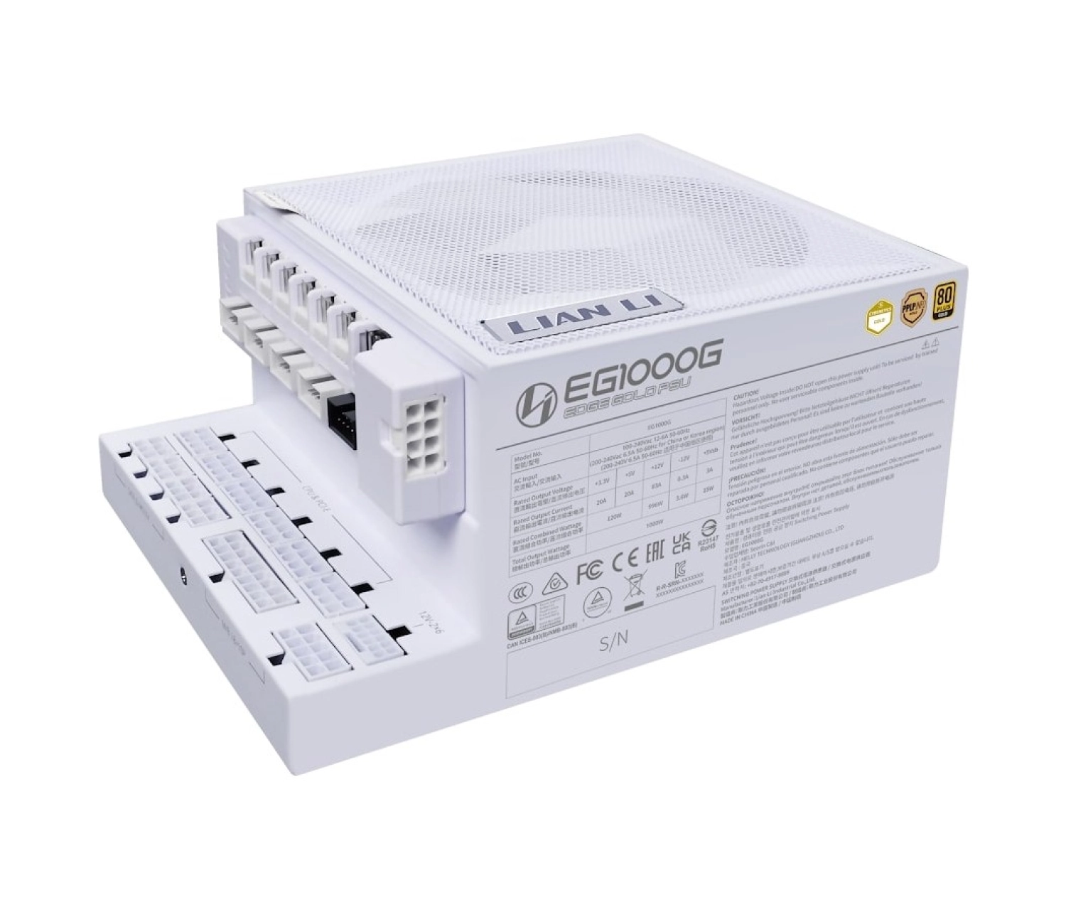Lian Li Edge1000 Beyaz 1000W 80+ Gold Atx Power Supply - Görsel 4