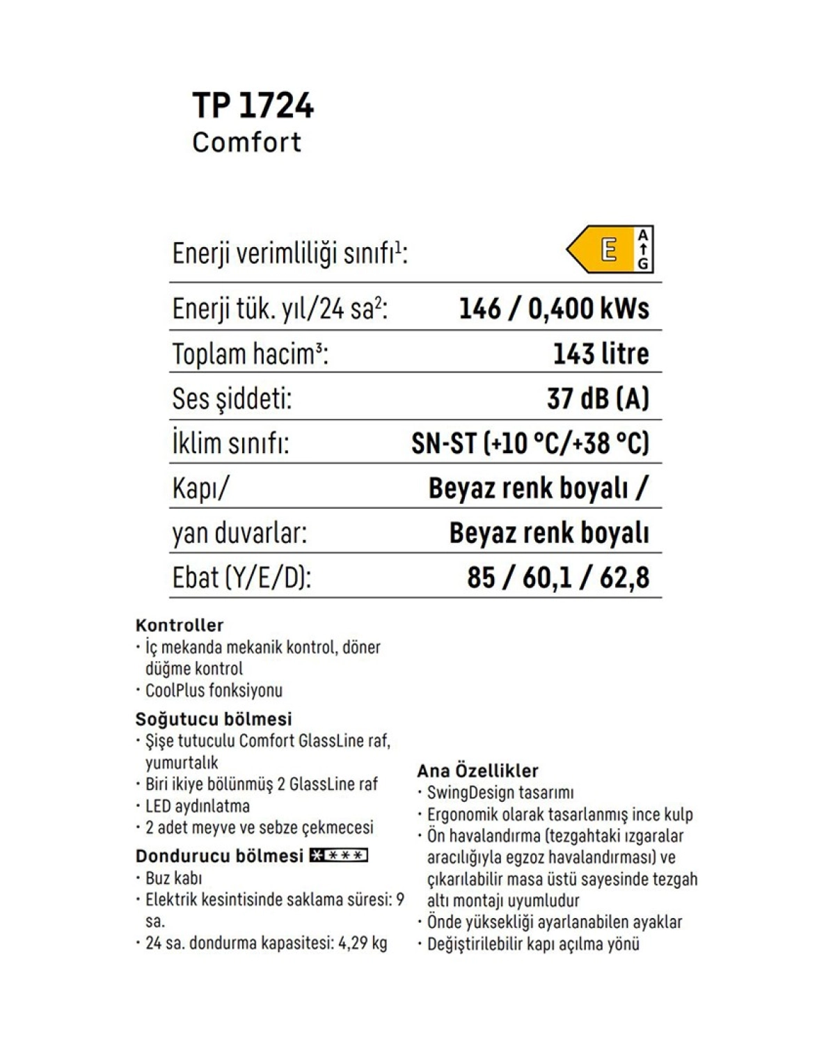 Liebherr Tp 1724 Buzdolabı, Soğutucu - Görsel 5