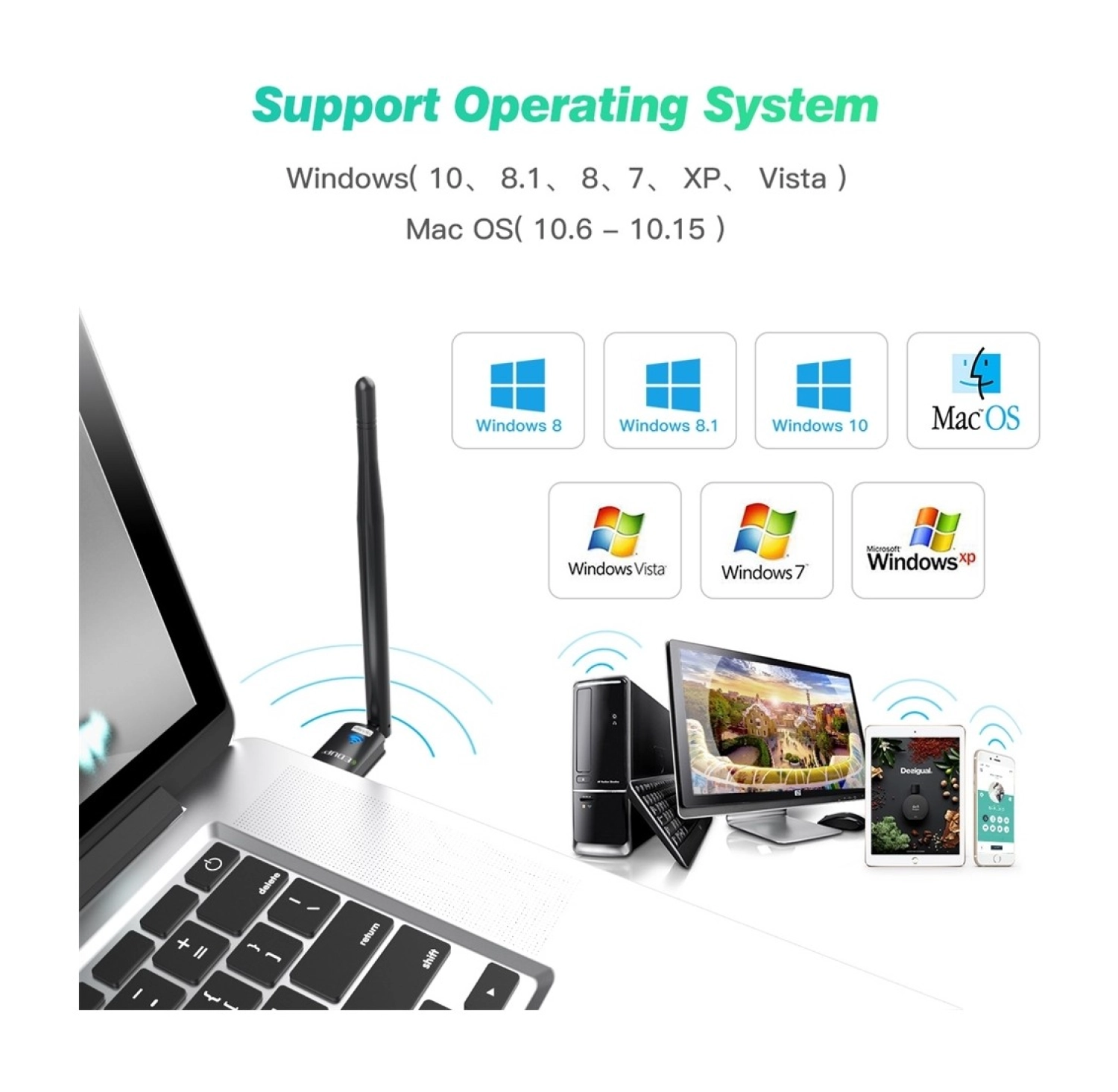 Livx Edup Usb Wifi Pro Sinyal Yakınlaştırıcı – Güçlendirici Adaptör Kartı 150 Mbps Ep-Ms8551 - Görsel 4