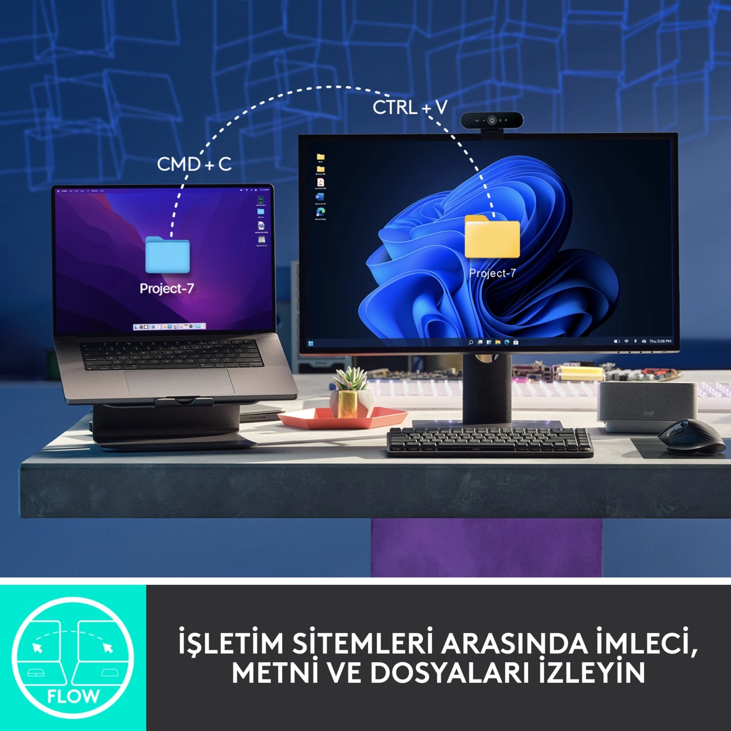 Logitech 910-006560 Mx Master 3S Kablosuz Performans Mouse Açık Gri - Görsel 9