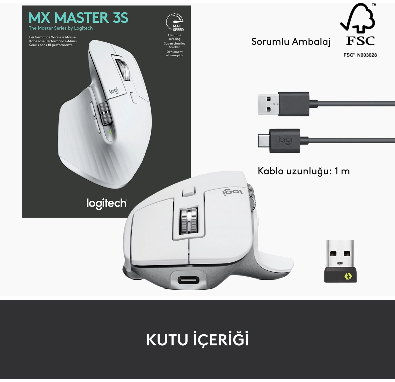 Logitech 910-006560 Mx Master 3S Kablosuz Performans Mouse Açık Gri - Görsel 2