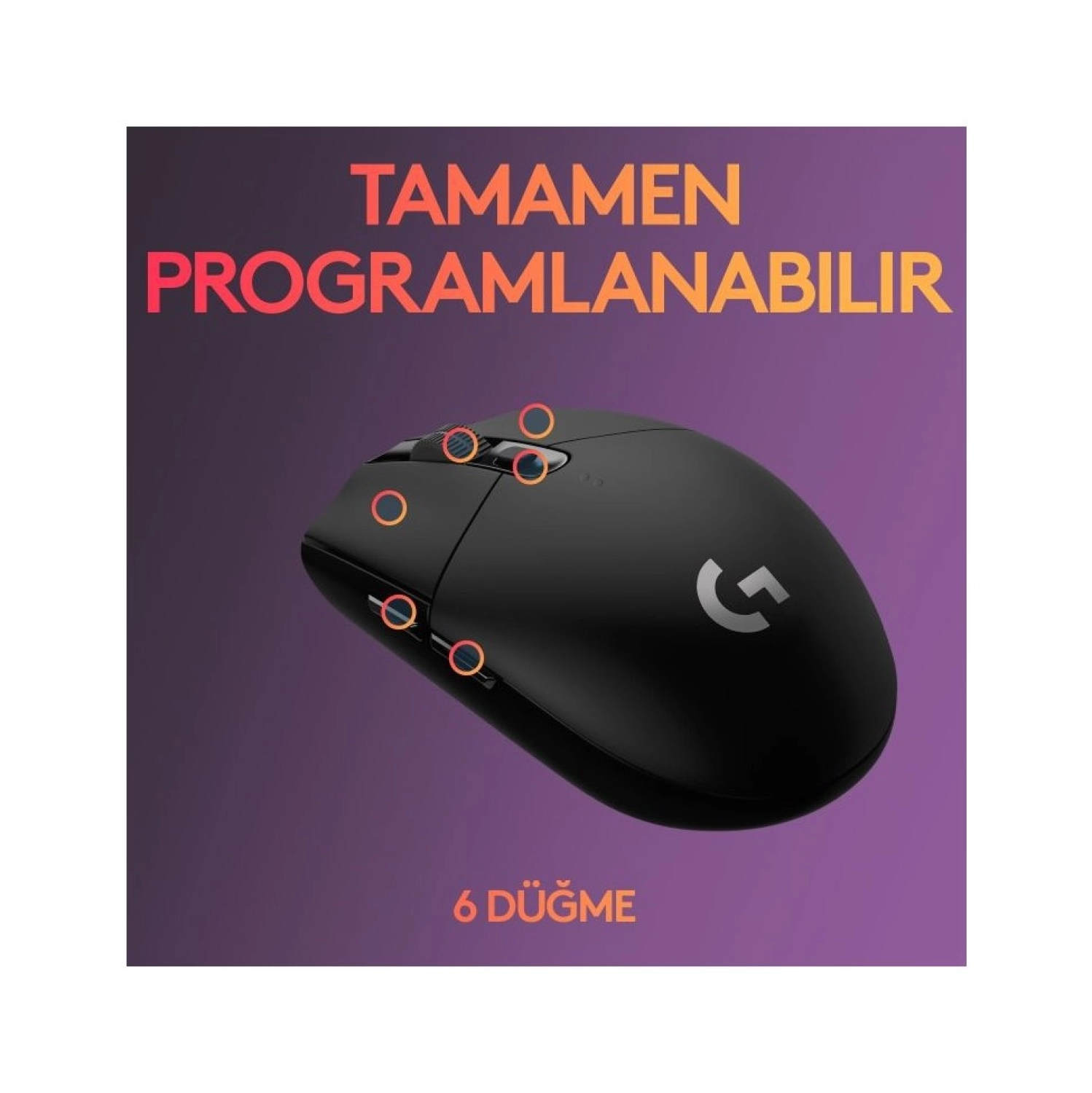 Logitech G G305 Lightspeed 12.000 Dpi Kablosuz Oyuncu Mouse - Siyah - Görsel 7