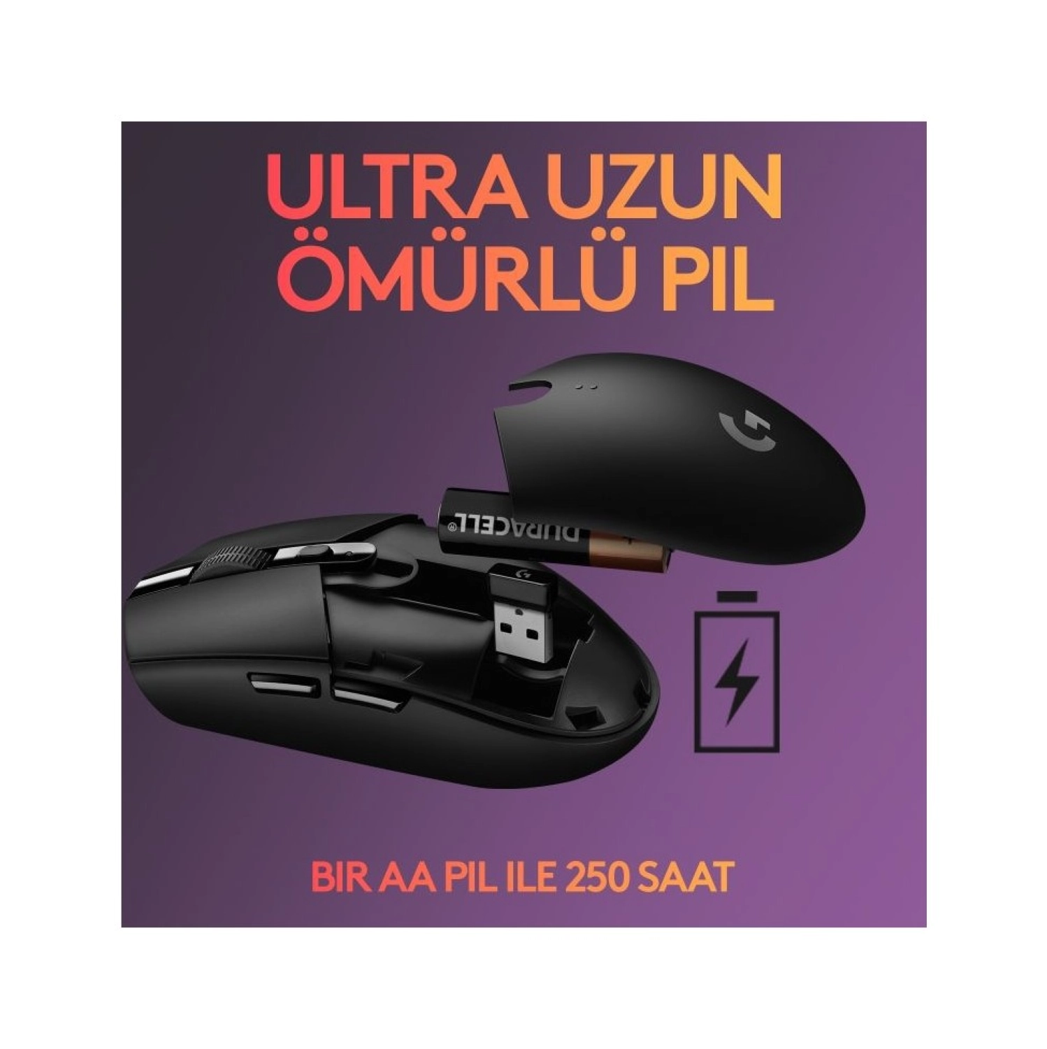 Logitech G G305 Lightspeed 12.000 Dpi Kablosuz Oyuncu Mouse - Siyah - Görsel 5