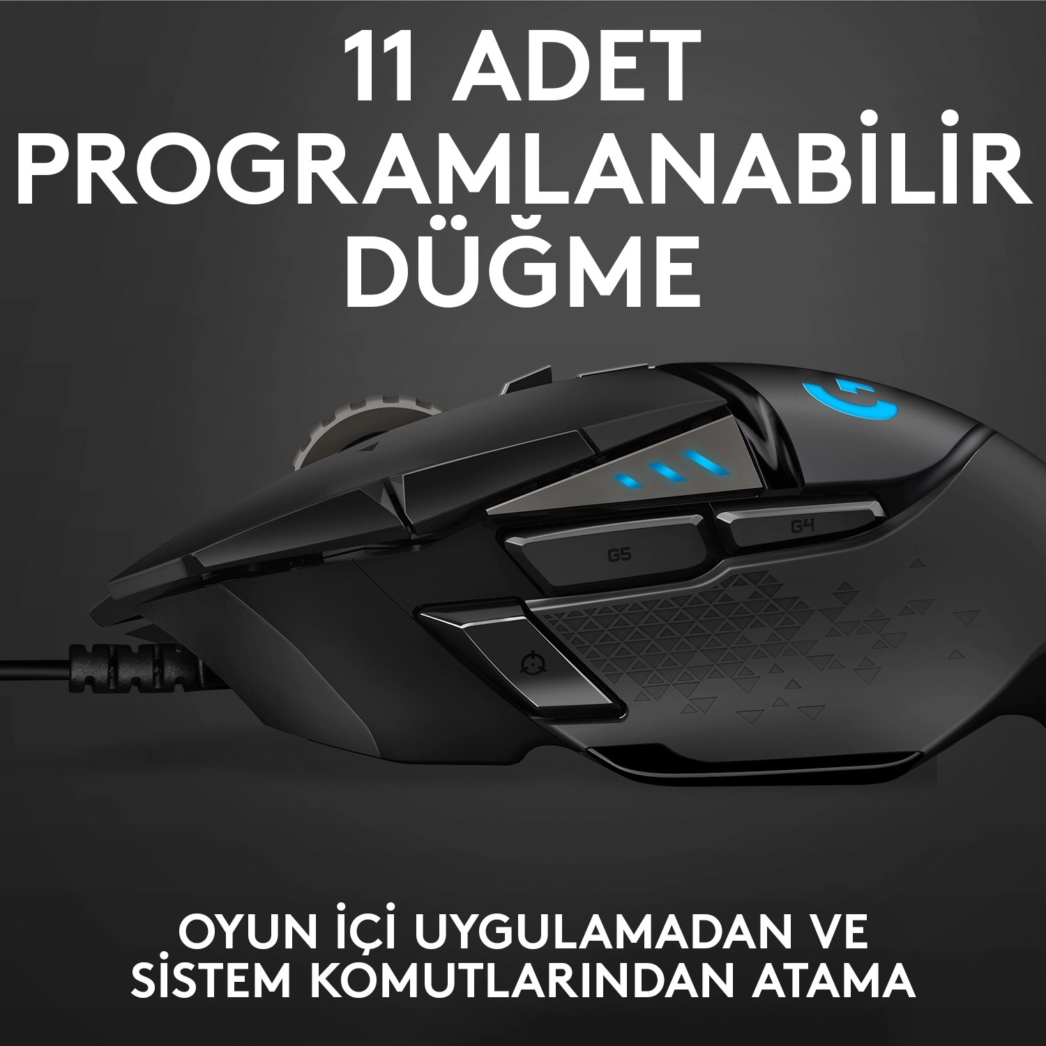 Logitech G G502 Hero Lightsync 25.600 Dpi Yüksek Performanslı Kablolu Oyuncu Mouse - Siyah - Görsel 9