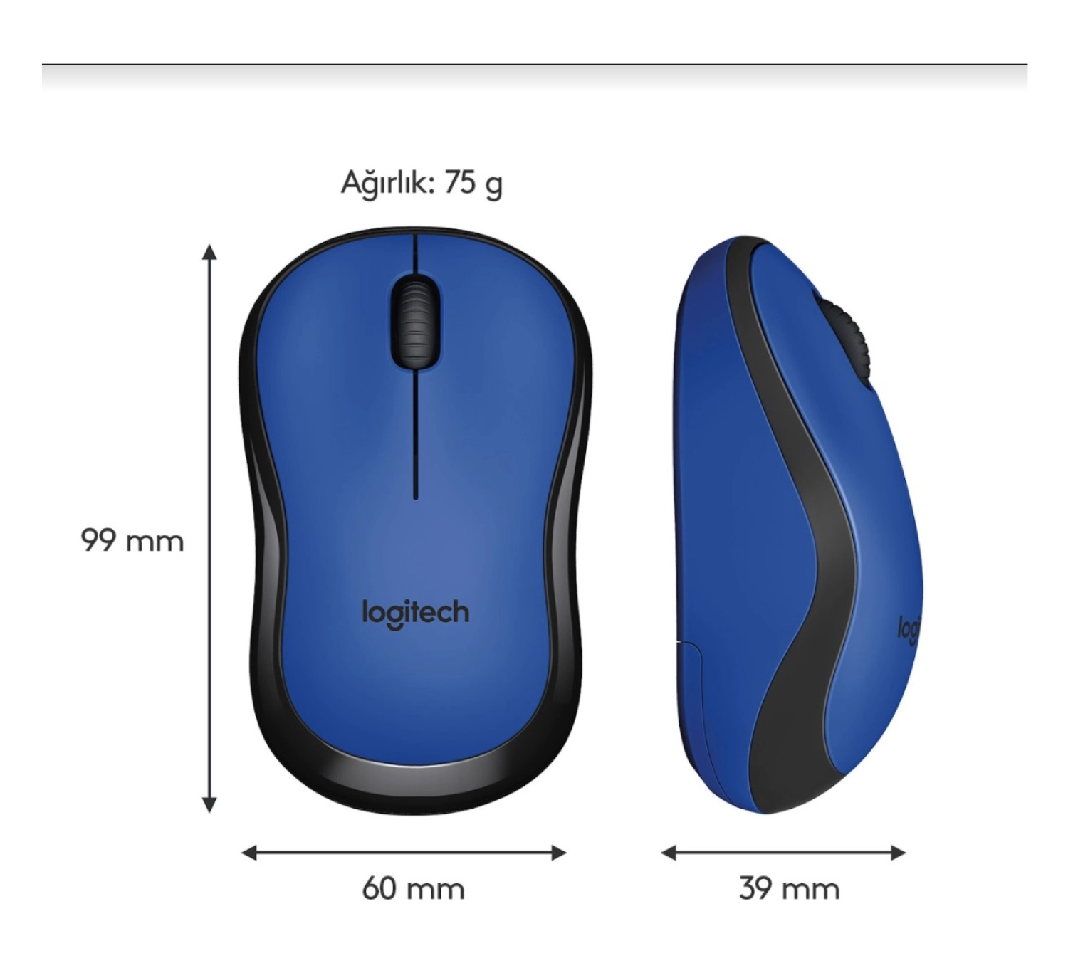 Logitech M220 Sessiz Kompakt Kablosuz Mouse - Mavi - Görsel 9