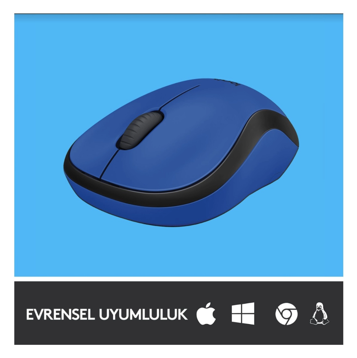 Logitech M220 Sessiz Kompakt Kablosuz Mouse - Mavi - Görsel 4