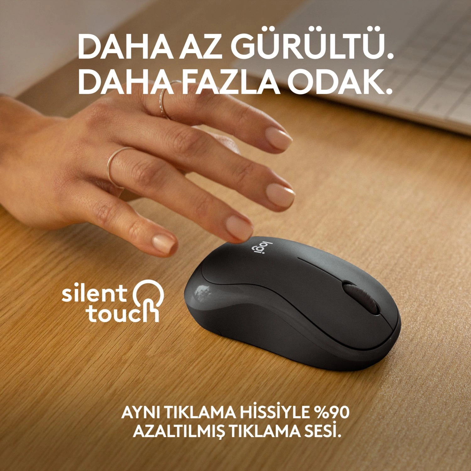 Logitech M240 Sessiz Kompakt Kablosuz Bluetooth Mouse - Siyah - Görsel 3