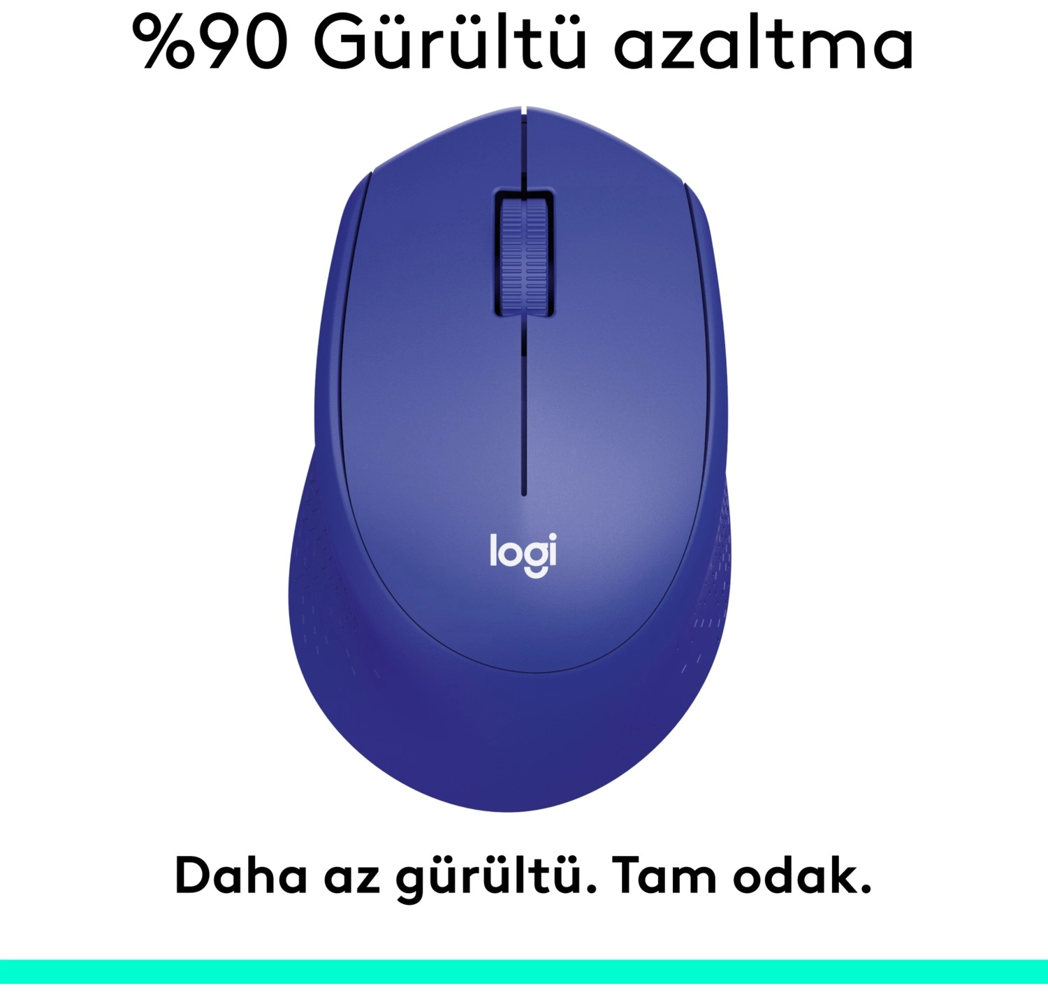 Logitech M330 Sessiz Kablosuz Optik Mouse - Mavi - Görsel 3