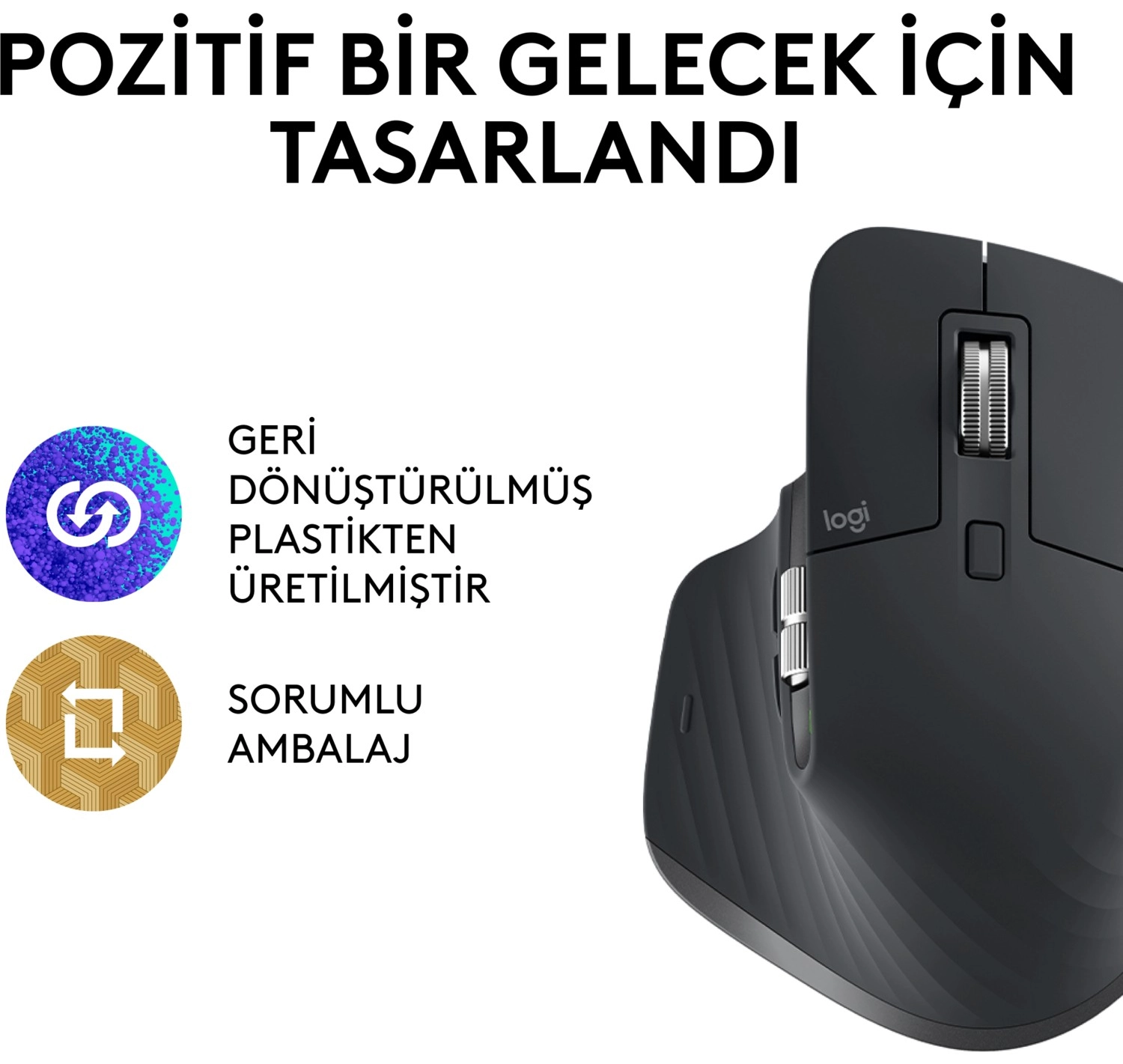 Logitech Mx Master 3S Performans 8000 Dpi Optik Sensörlü Sessiz Kablosuz Mouse - Siyah - Görsel 5