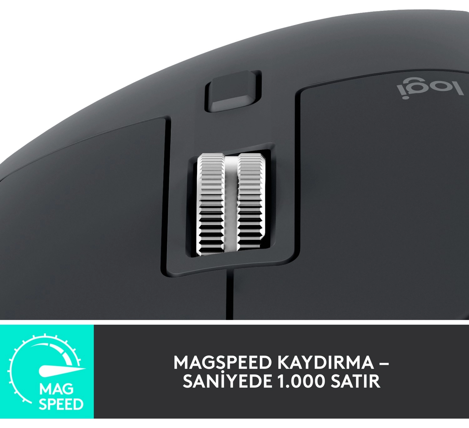 Logitech Mx Master 3S Performans 8000 Dpi Optik Sensörlü Sessiz Kablosuz Mouse - Siyah - Görsel 4