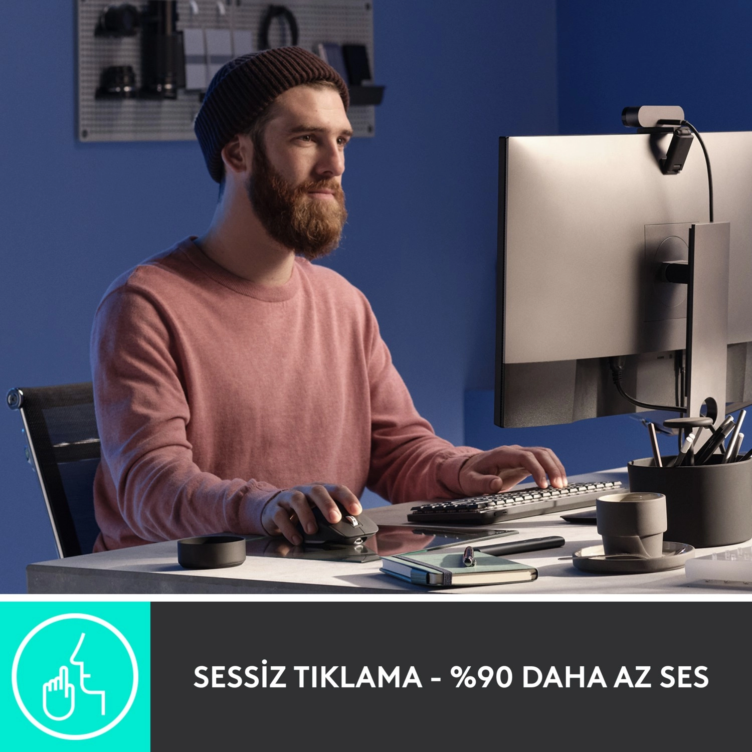 Logitech Mx Master 3S Performans 8000 Dpi Optik Sensörlü Sessiz Kablosuz Mouse - Siyah - Görsel 3