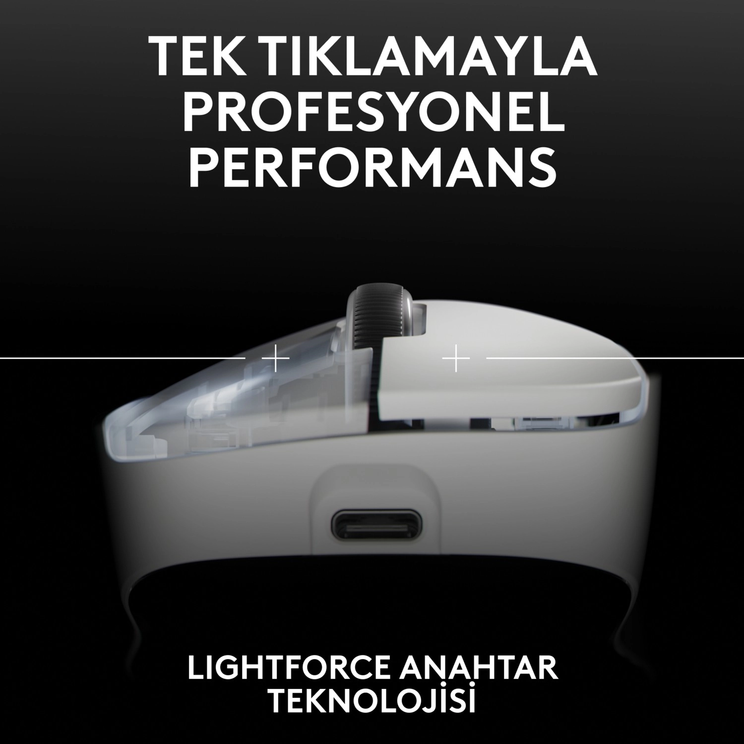 Logitech Pro X Superlıght 2 Dex Lıghtspeed Hero 2 32K Dpı Sensör Pc/Mac Için Kablosuz Oyun Mouse'u, Beyaz - Görsel 3