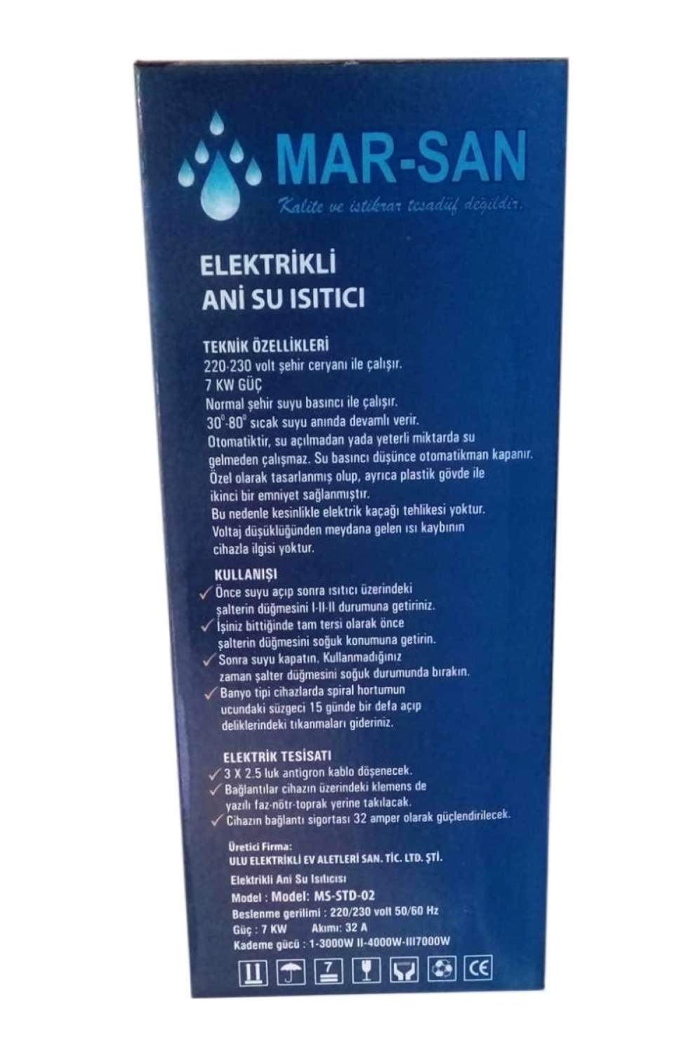 Mar-San Elektrikli Ani Su Isıtıcı 7 Kw - Görsel 3
