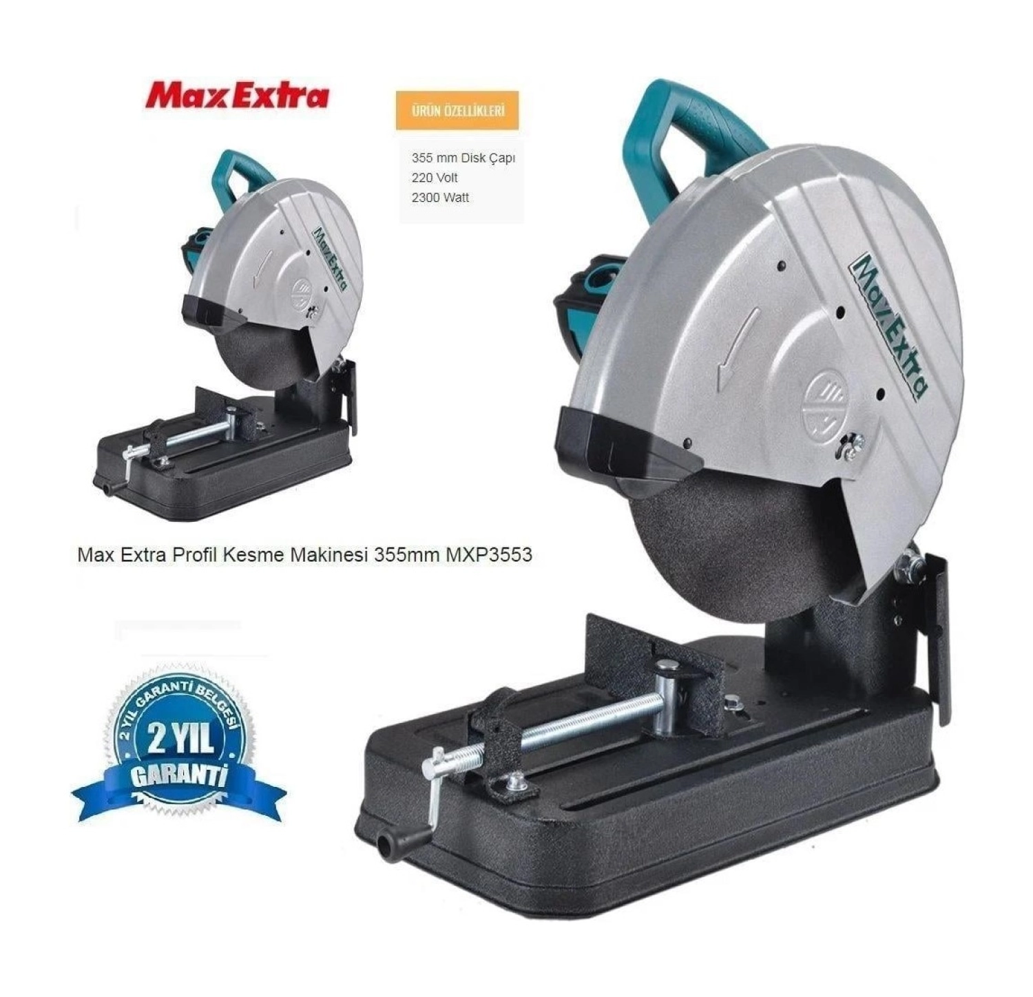 Max Extra Max-Extra Mxp 3553 Profil Kesme Makinası 2300 Watt 355 Mm - Görsel 2