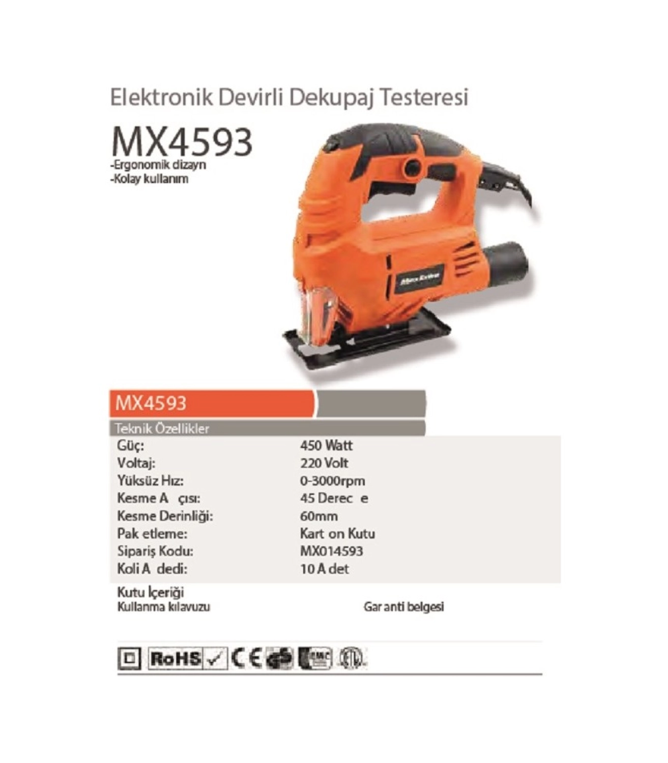 Max Extra Mx4593 Dekopaj 450W Elektrikli - Görsel 2