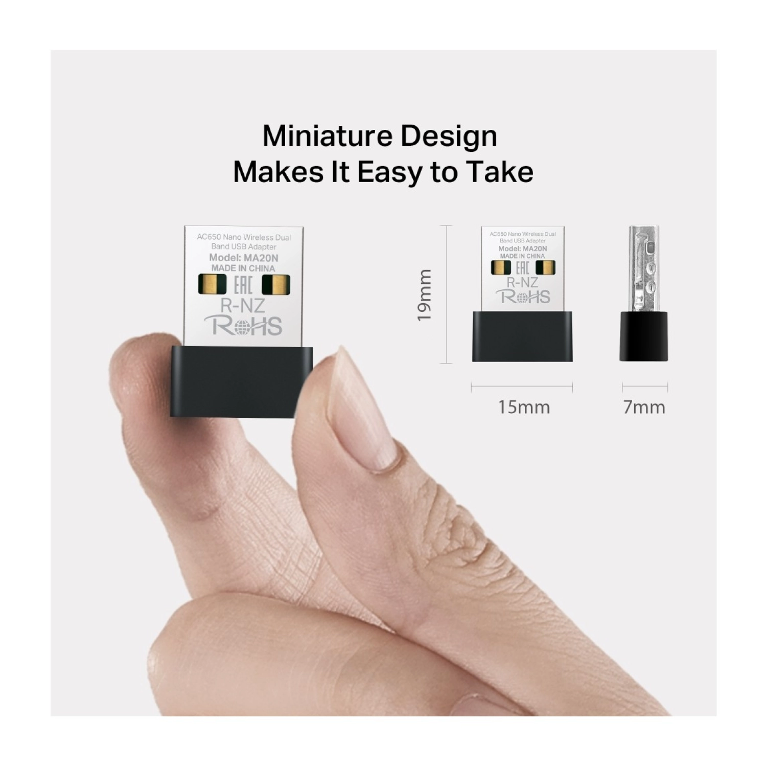 Mercusys Ma20N | Ac650 Mbps Dual-Band Wi‑Fi 5 Nano Usb Adaptör | Kompakt & Tak‑Çalıştır | Wpa3 | Windows 10/11 - Görsel 4