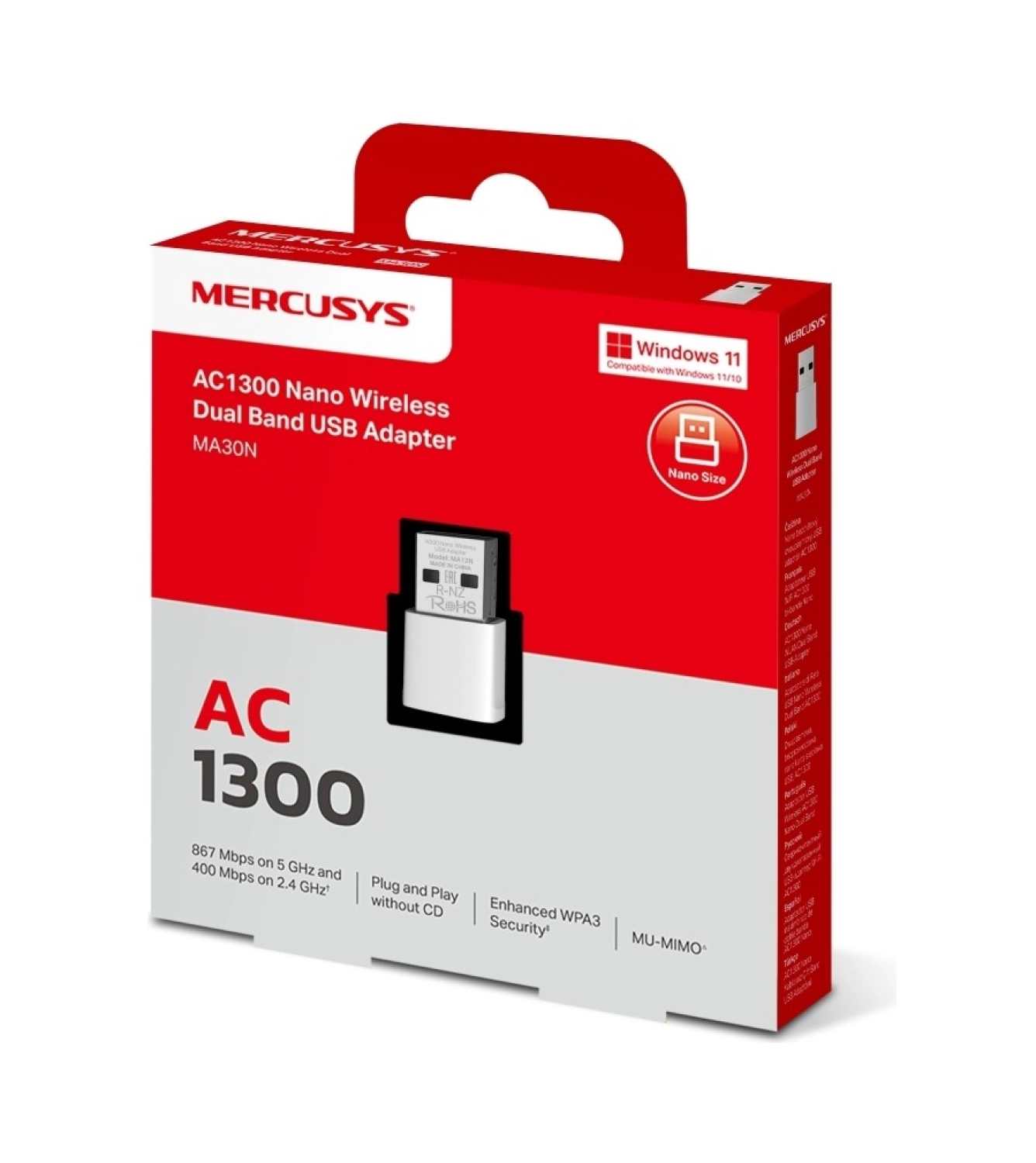 Mercusys Ma30N | Ac1300 Mbps Dual‑Band Wi‑Fi 5 Nano Usb Adaptör - Görsel 2