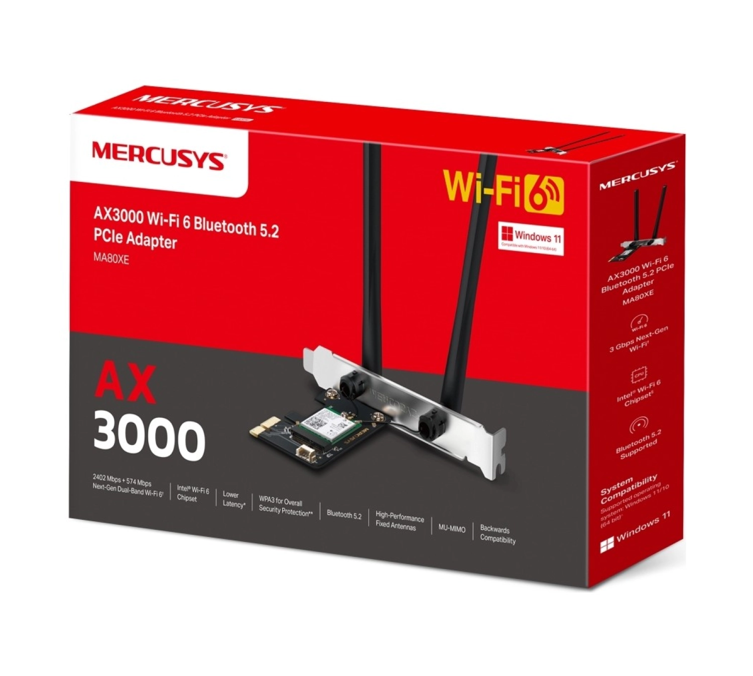 Mercusys Y Ma80Xe, Ax3000 Wi-Fi 6 Bluetooth 5.2 Pcie Adaptör - Görsel 7
