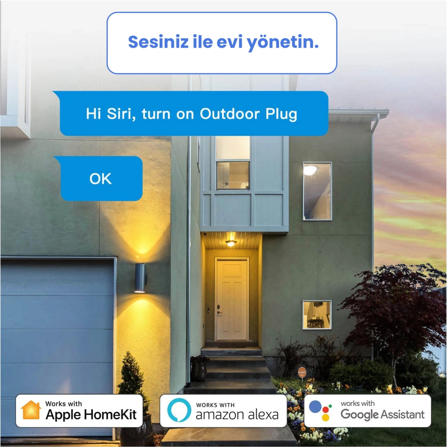 Meross Wi-Fi Uzaktan Kontrollü Akım Korumalı Suya Karşı Dayanıklı Akıllı 2'Li Dış Alan Prizi - Görsel 4