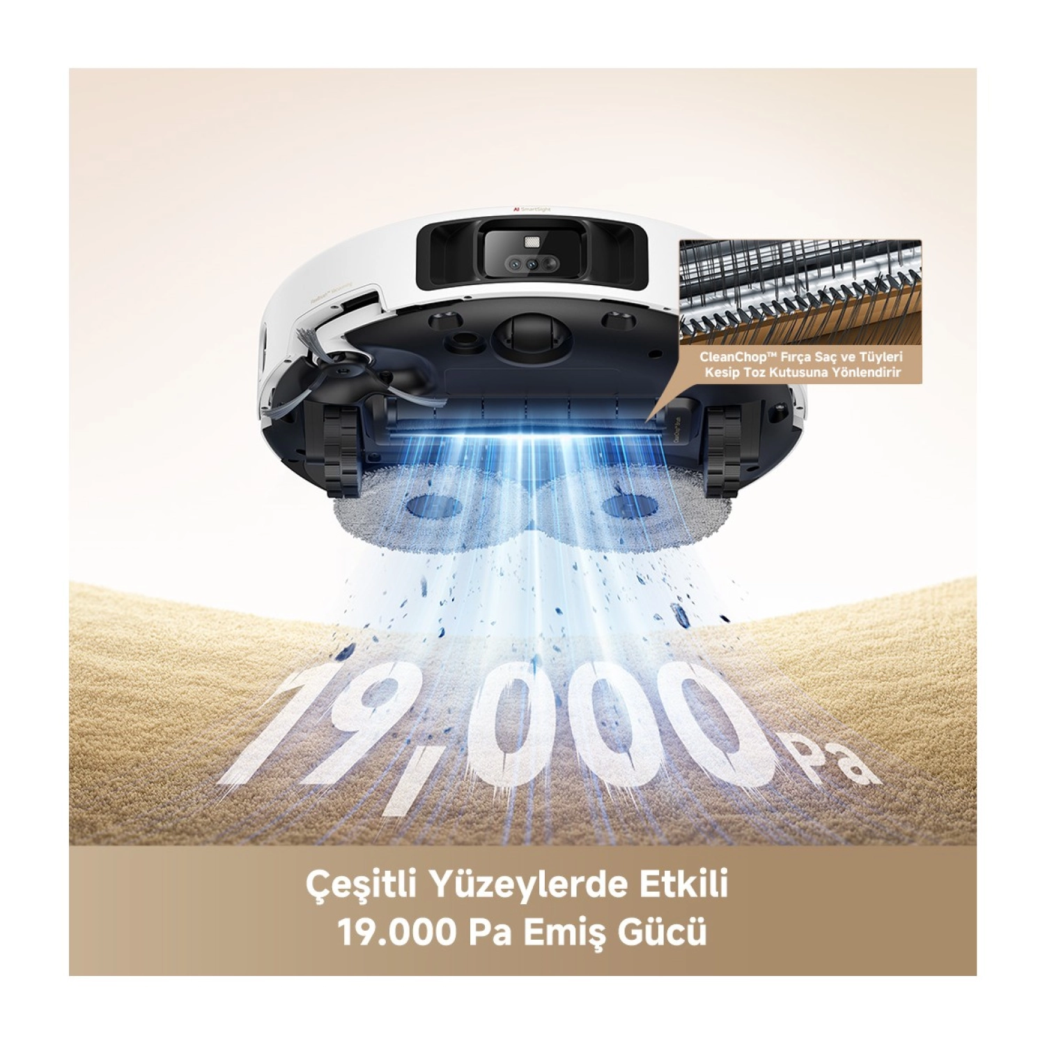 Mova P50 Pro Ultra, 19000Pa Güçlü Emiş, Hepsi Bir Arada Temizlik, 75℃ Paspas Yıkama & Kurutma - Görsel 3