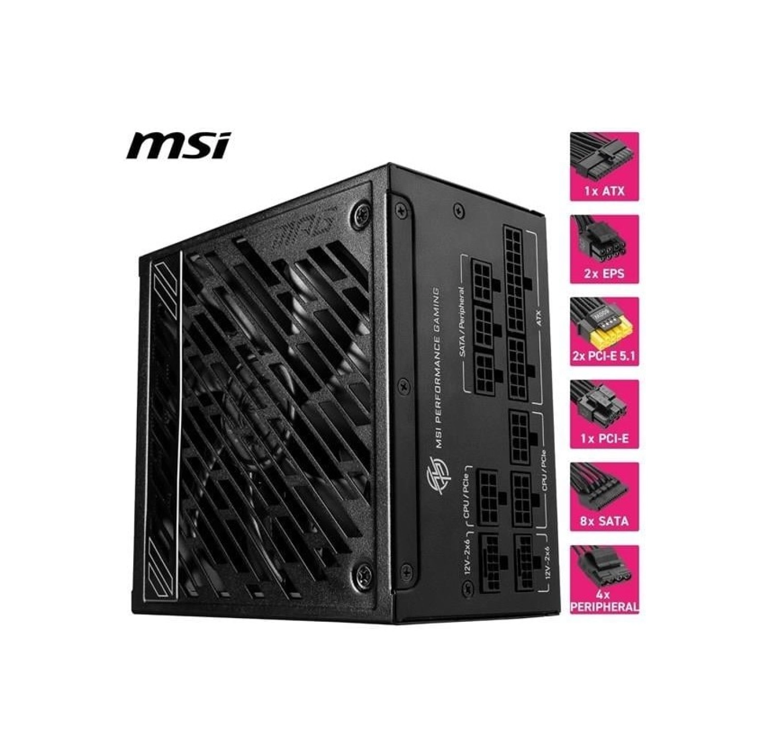 Msi 1000W 80+ Gold Mpg A1000Gs Pcıe 5.1 Tam Modüler Power Supply - Görsel 5