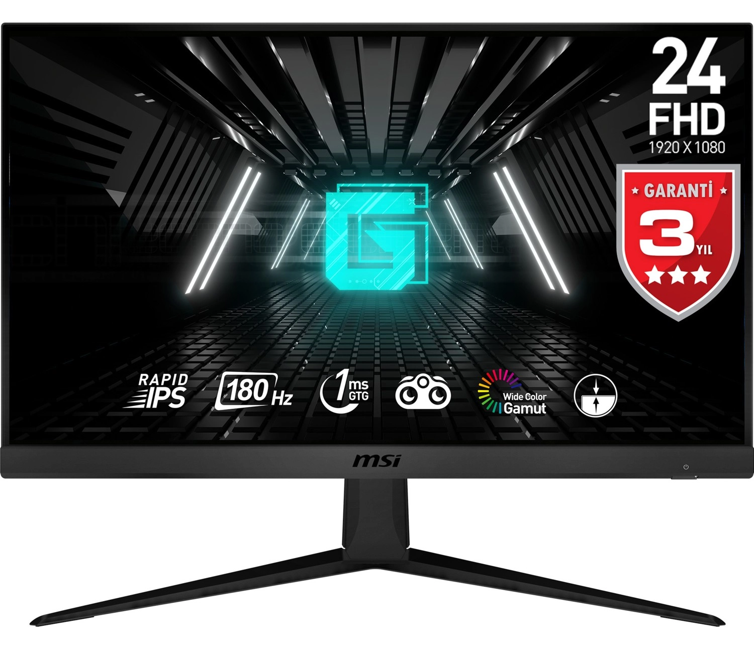 Msi 23.8" G2412F 1920X1080 (Fhd) 16:9 Flat Rapid Ips 180Hz 1Ms Adaptive-Sync Gaming Monitör ürün görseli