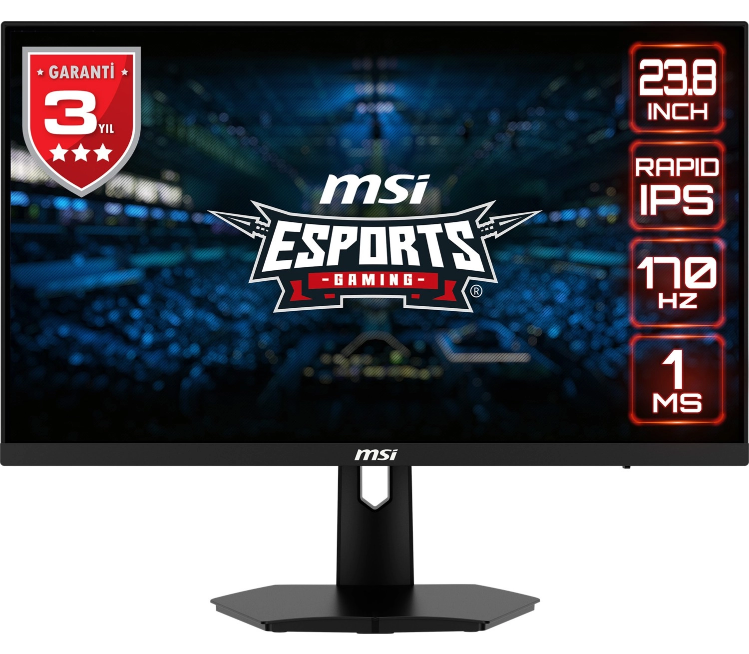 Msi 23.8" G244F 1920X1080 (Fhd) Flat Rapid Ips 170Hz 1Ms Freesync Premium Gaming Monitör ürün görseli
