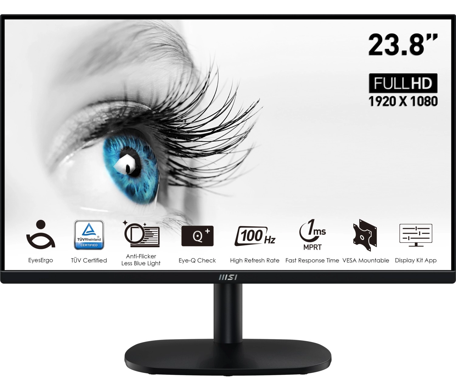Msi 23.8" Pro Mp245V 1920X1080 (Fhd) Flat Va 100Hz 1Ms Adaptive-Sync Monitör ürün görseli