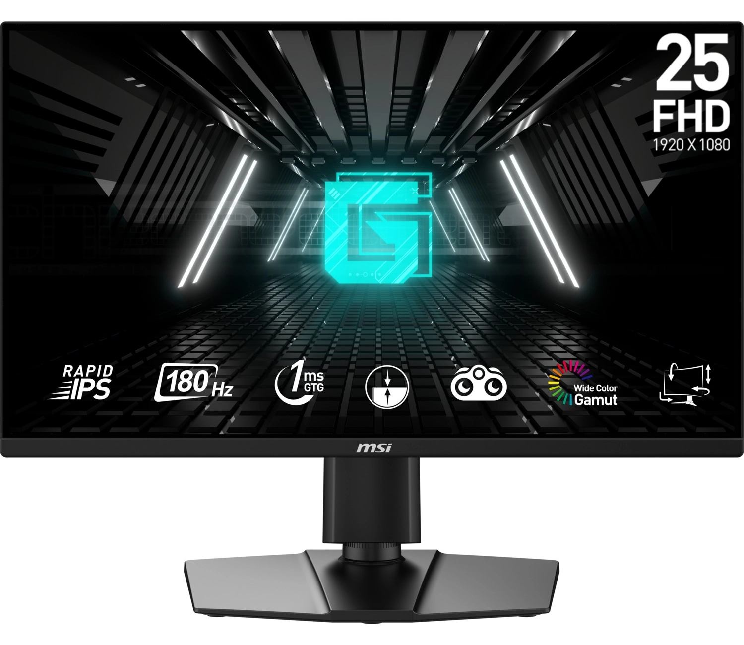 Msi 24.5" G255Pf E2 1920X1080 (Fhd) 16:9 Flat Rapıd Ips 180Hz 1Ms Adaptıve-Sync Pıvot Gaming Monitör - Görsel 7