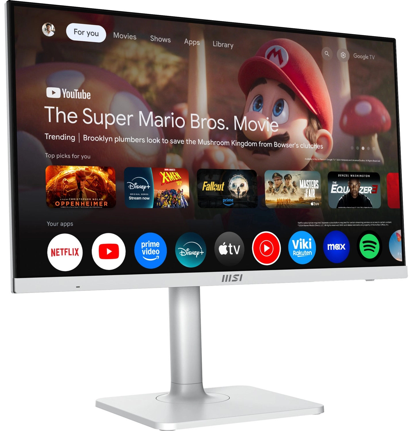 Msi 27" Modern Md272Upsw 3840X2160 (Uhd) 16:9 Flat Ips 60Hz 1Ms Adaptive-Sync Pivot Beyaz Type-C Smart Monitor - Görsel 4
