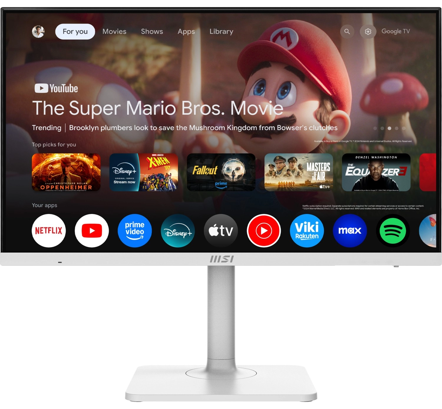 Msi 27" Modern Md272Upsw 3840X2160 (Uhd) 16:9 Flat Ips 60Hz 1Ms Adaptive-Sync Pivot Beyaz Type-C Smart Monitor - Görsel 2