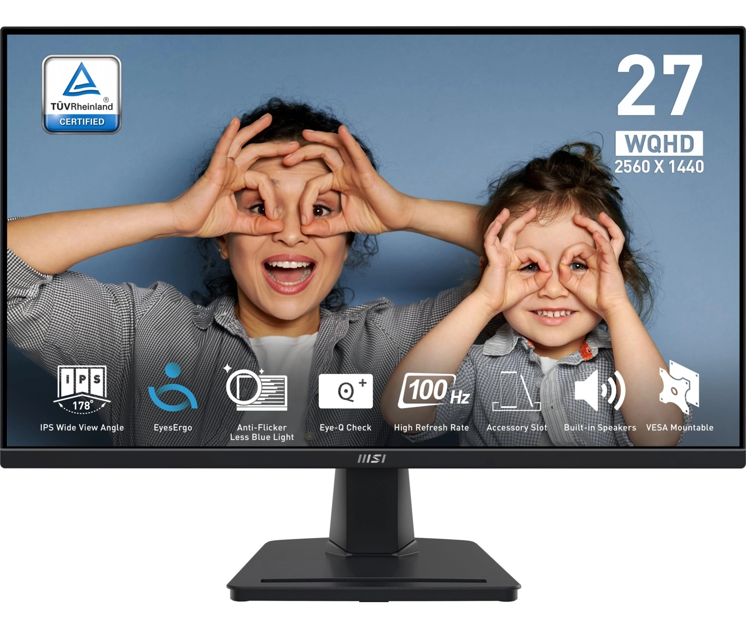 Msi 27" Pro Mp275Q 2560X1440 (Wqhd) 16:9 Flat Ips 100Hz 1Ms Adaptive-Sync Monitor ürün görseli