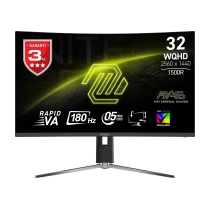 Msi 31.5" Mag 32Cq6Pf 2560X1440 (Wqhd) 16:9 Curve 1500R Rapid Va 180Hz 0.5Ms Adaptive-Sync Gaming Monitör