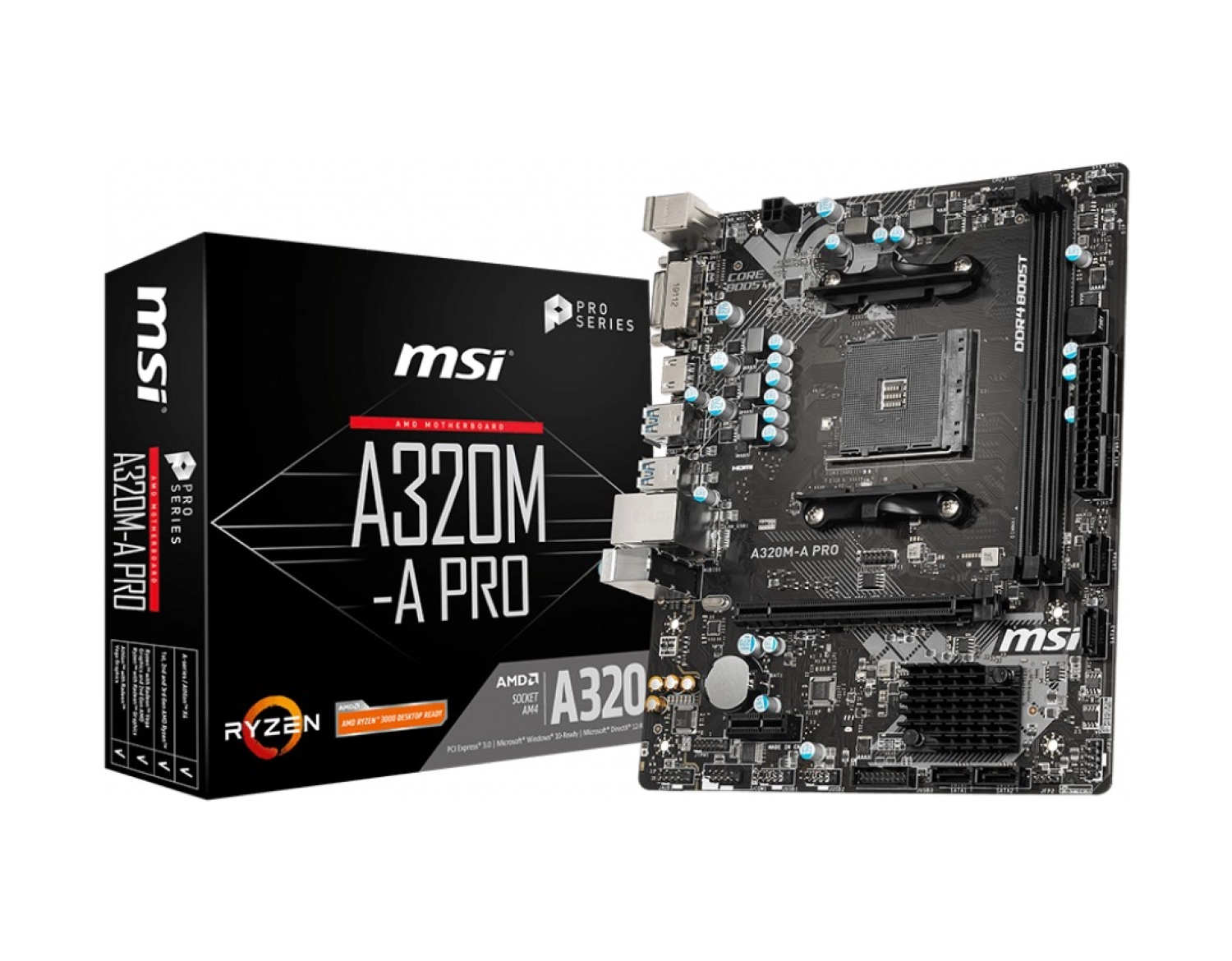 Msi A320M-A Pro Am4 Ddr4 3200(Oc) Dvi Hdmi Usb3.2 Matx Anakart - Görsel 2