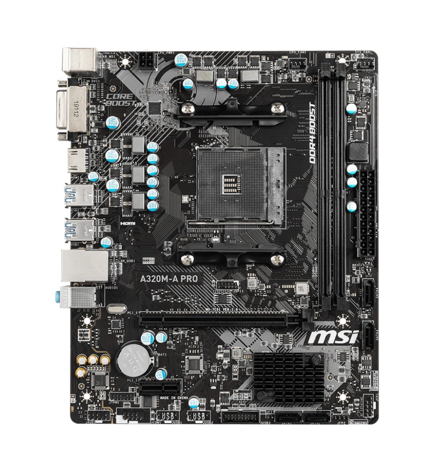 Msi A320M-A Pro Am4 Ddr4 3200(Oc) Dvi Hdmi Usb3.2 Matx Anakart ürün görseli