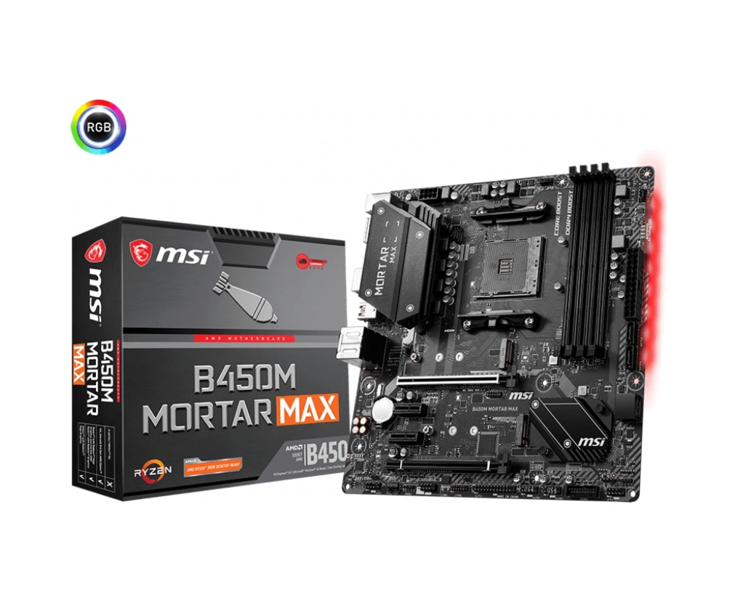 Msi B450M Mortar Max Am4 Ddr4 3466(Oc)Hdmi Dp 2X M.2 Usb3.2 Matx Anakart - Görsel 2