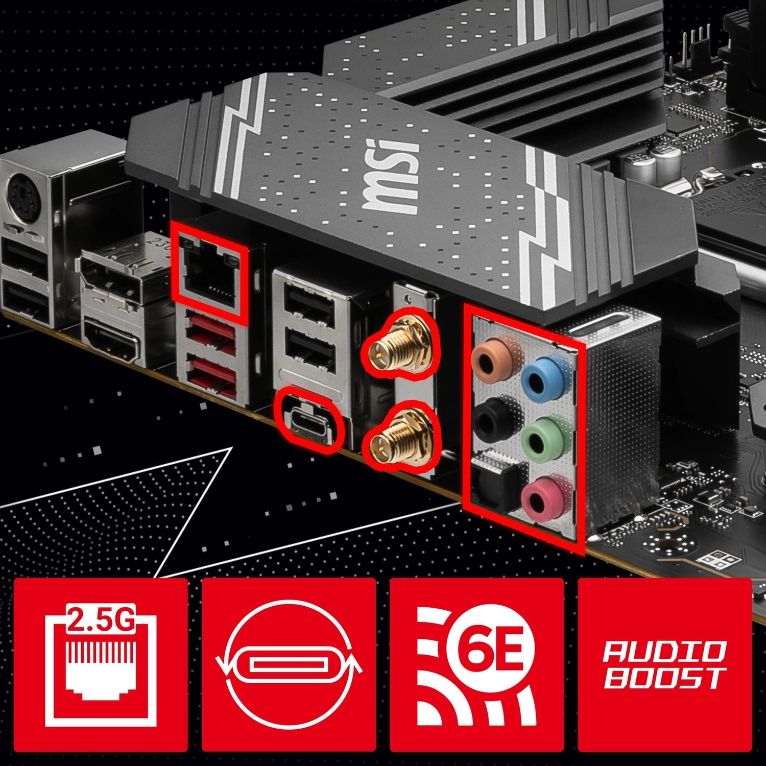 Msi B760 Gaming Plus Wifi Soket 1700 Ddr5 6800(Oc) Pci-E ,M.2 Usb3.2 Hdmi,Dp 1X 2.5G Lan Wi-Fi 6E Atx Anakart - Görsel 7