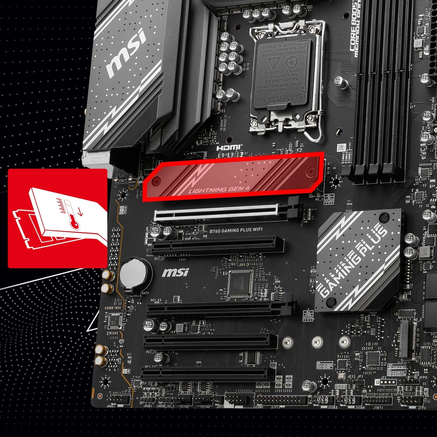 Msi B760 Gaming Plus Wifi Soket 1700 Ddr5 6800(Oc) Pci-E ,M.2 Usb3.2 Hdmi,Dp 1X 2.5G Lan Wi-Fi 6E Atx Anakart - Görsel 6
