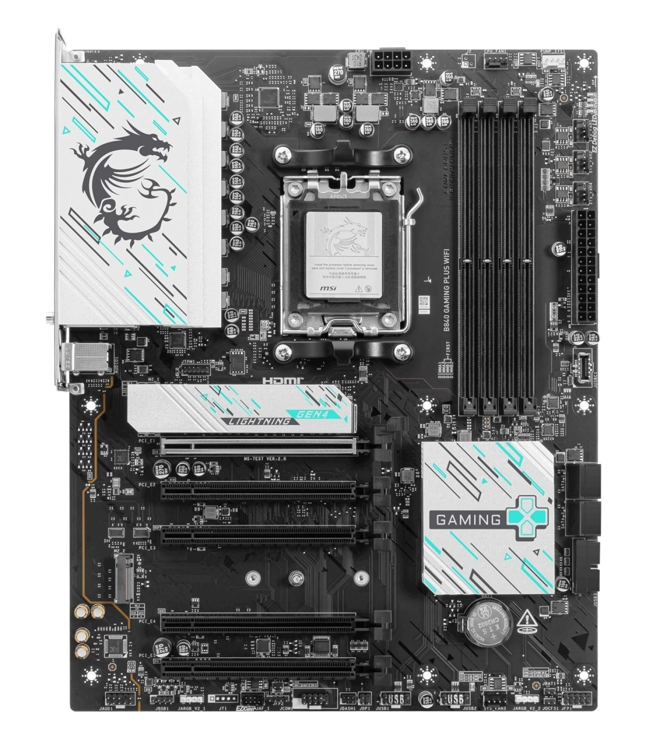 Msi B840 Gaming Plus Wifi 8000Mhz (Oc) Ddr5 Soket Am5 M.2 Hdmi Atx Anakart ürün görseli