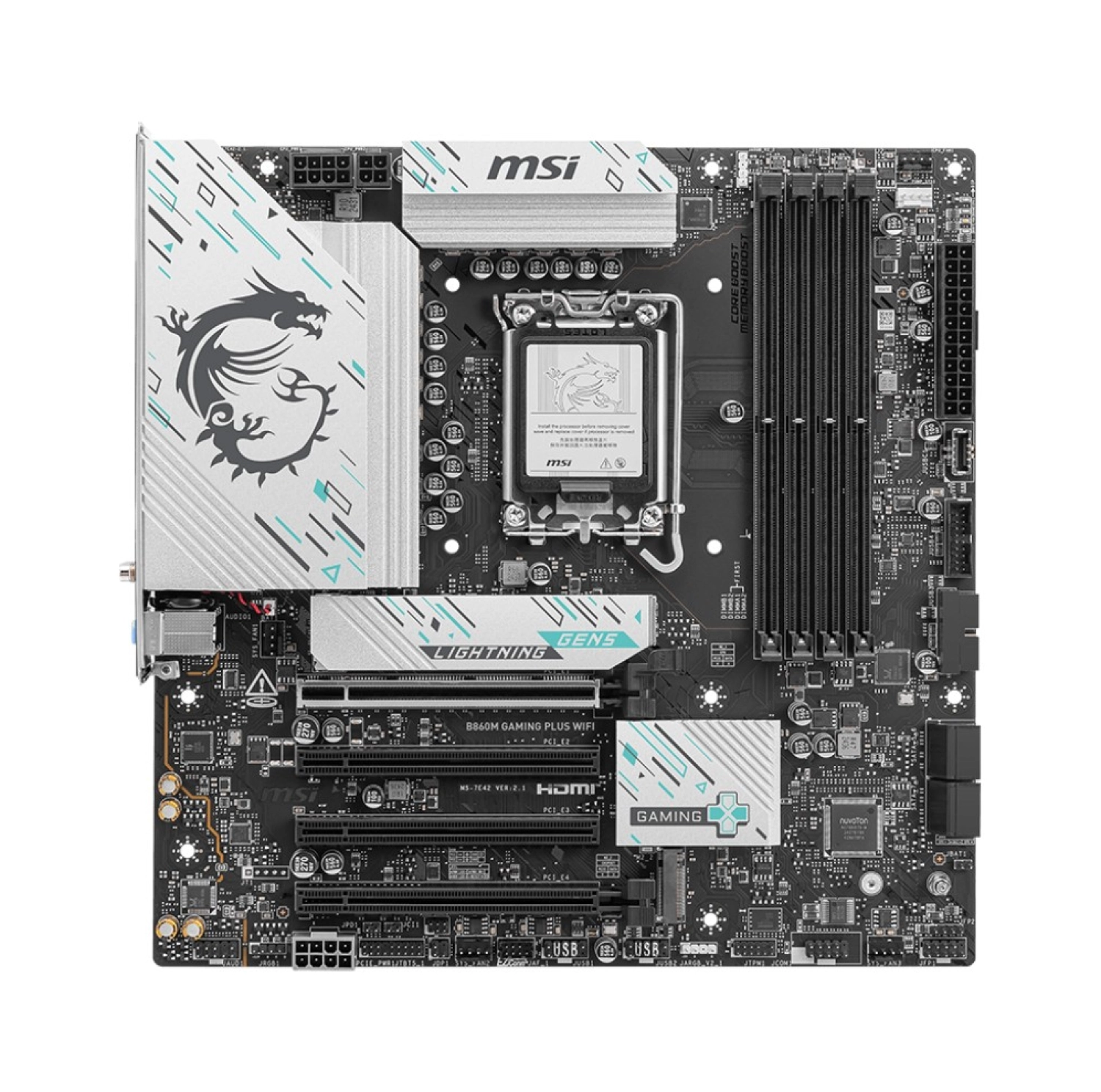 Msi B860M Gaming Plus Wifi 8600Mhz (Oc) Ddr5 Soket Lga1851 M.2 Hdmi Dp Matx Anakart ürün görseli