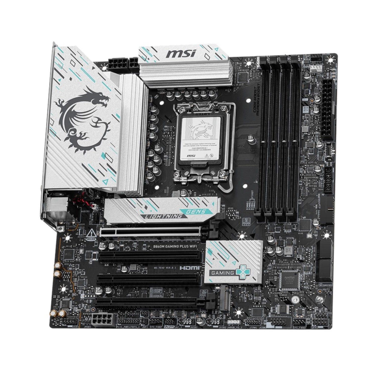 Msi B860M Gaming Plus Wifi 8600Mhz (Oc) Ddr5 Soket Lga1851 M.2 Hdmi Dp Matx Anakart - Görsel 2
