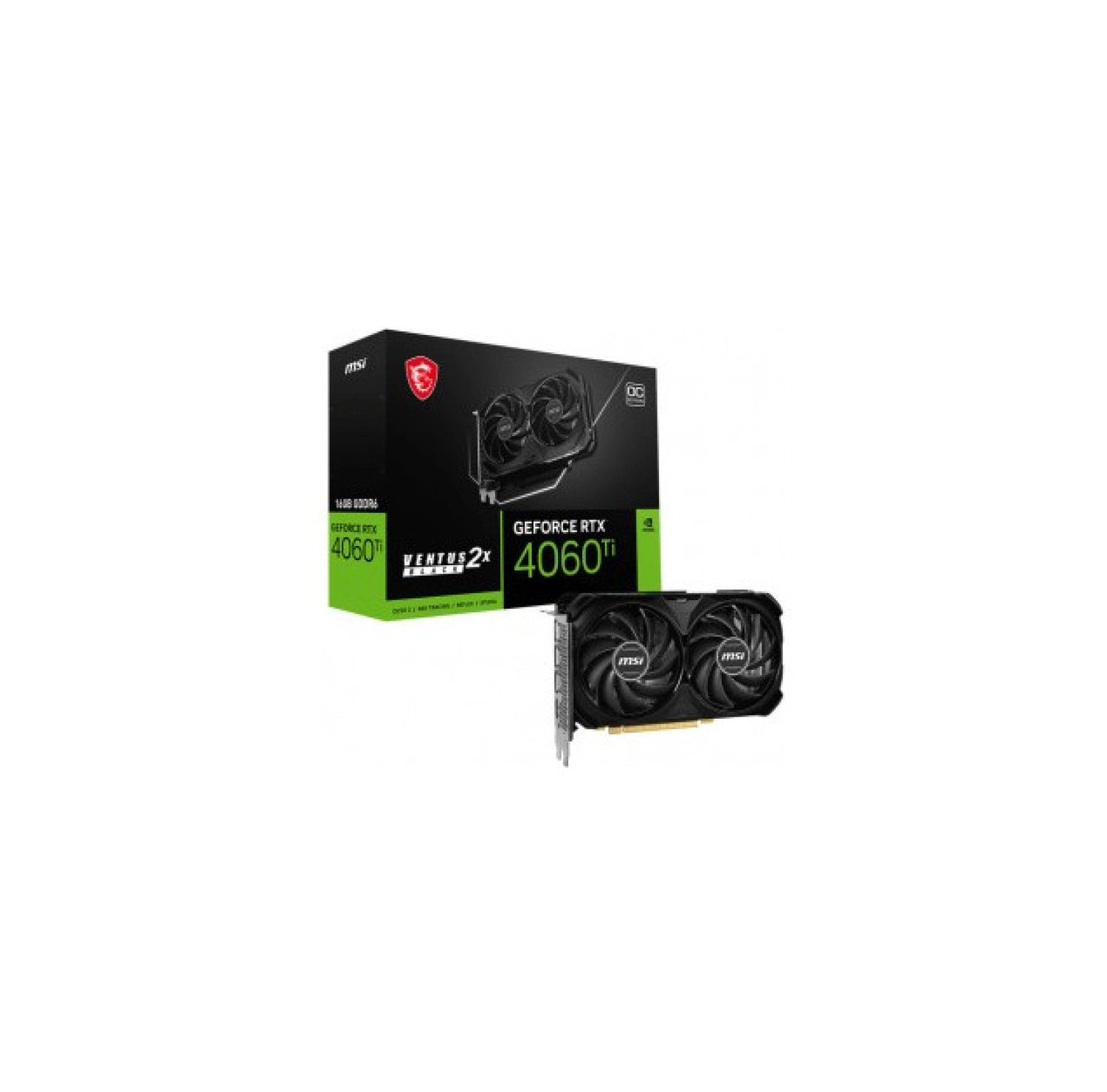 Msi Geforce Rtx 4060 Ti Ventus 2X Black 16G Oc 16Gb Gddr6 Hdmi Dp 128Bit ürün görseli