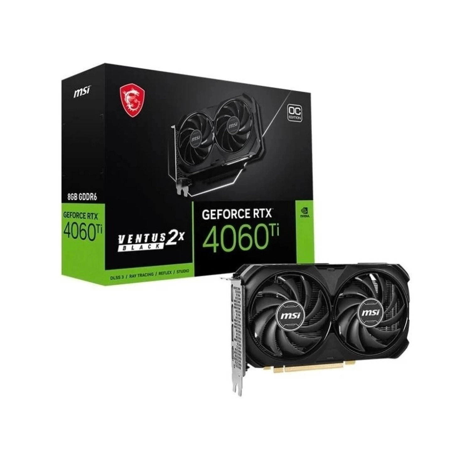 Msi Geforce Rtx 4060 Ti Ventus 2X Black 8G Oc 8Gb Gddr6 128 Bit Ekran Kartı ürün görseli