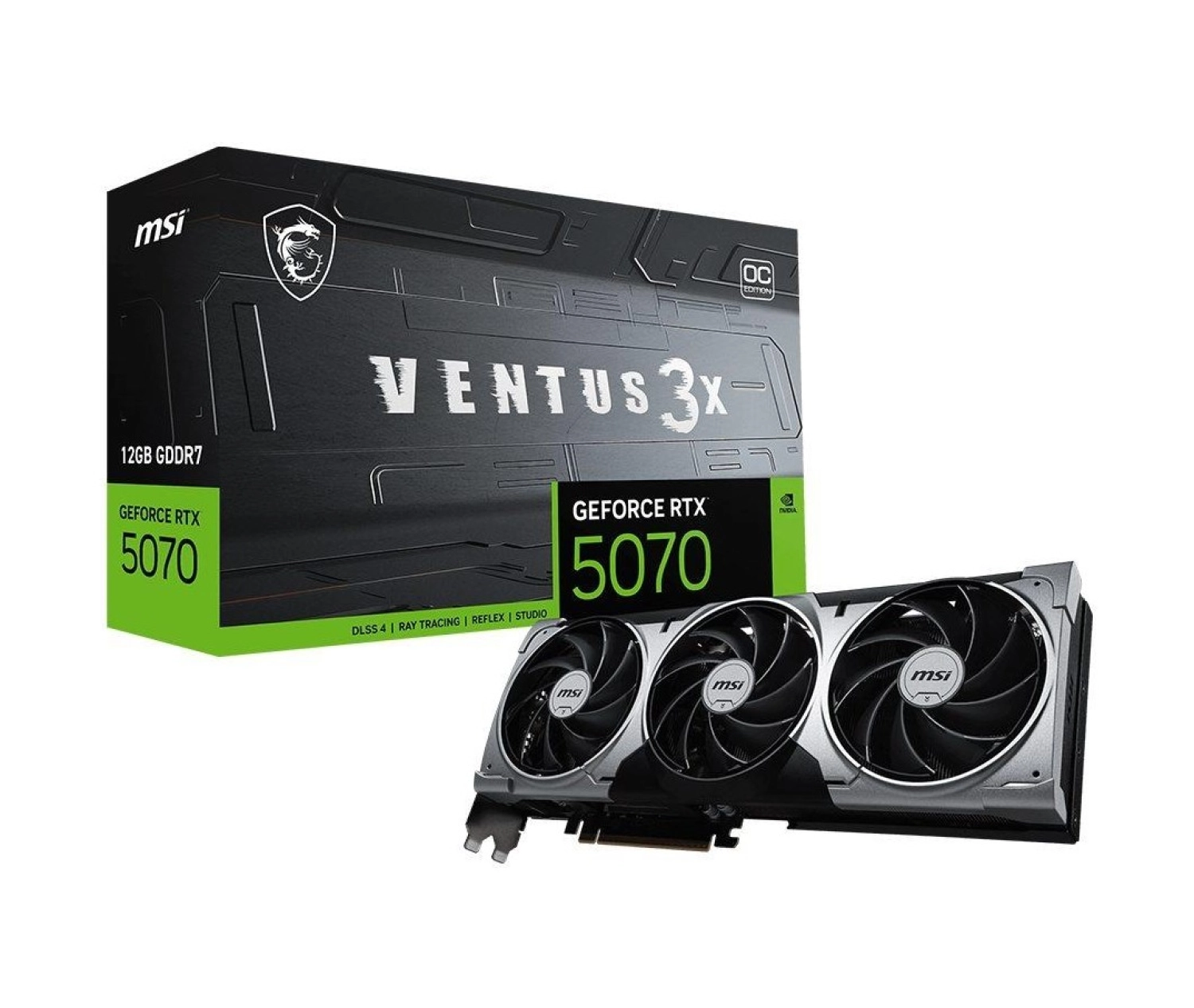 Msi Geforce Rtx 5070 12G Ventus 3X Oc 12Gb Gddr7 192 Bit Dlss 4 Ekran Kartı ürün görseli